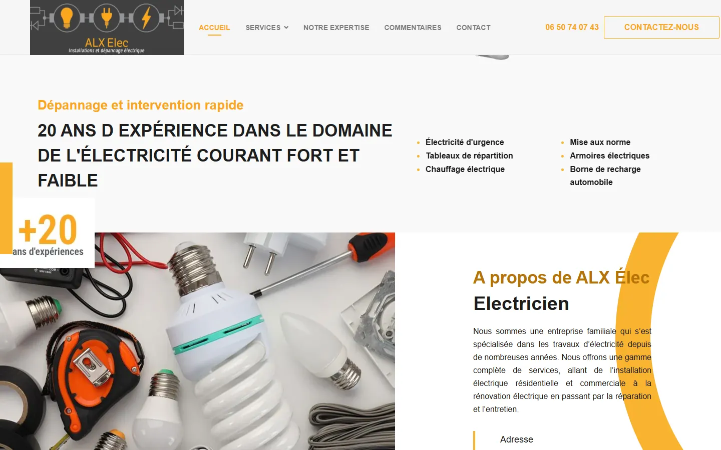Блок об опыте электрика ALX Elec