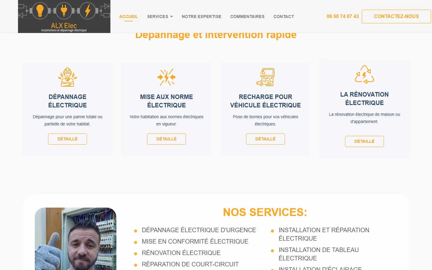 Основные услуги электрика на сайте ALX Elec
